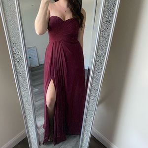 Azazie Arabella Allure Bridesmaid Dress in Cabernet Size 10